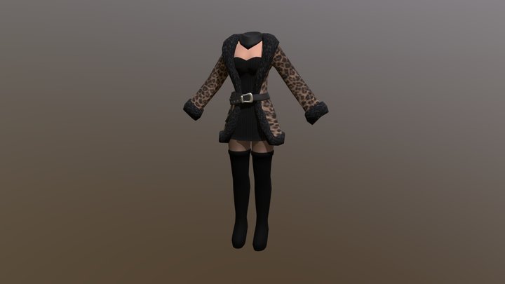 leopard fur coat and dress