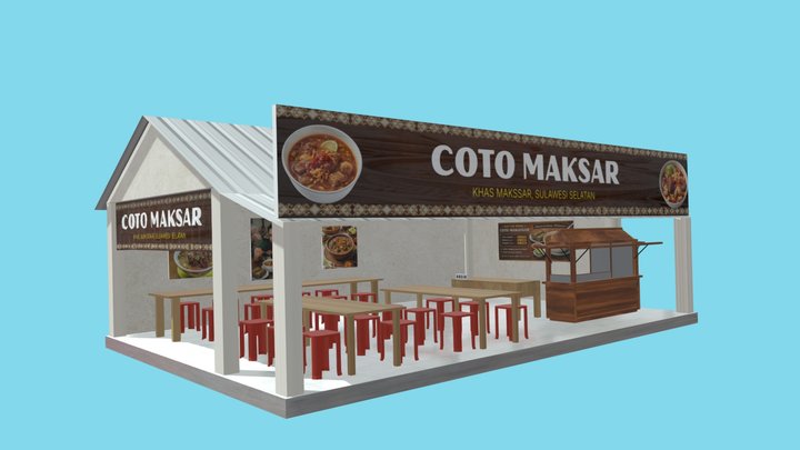 Traditional Indonesian Food Stall (3D Model) 3D Model