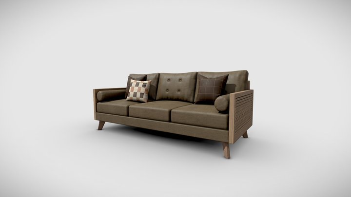 Styled Sofa 3D Model