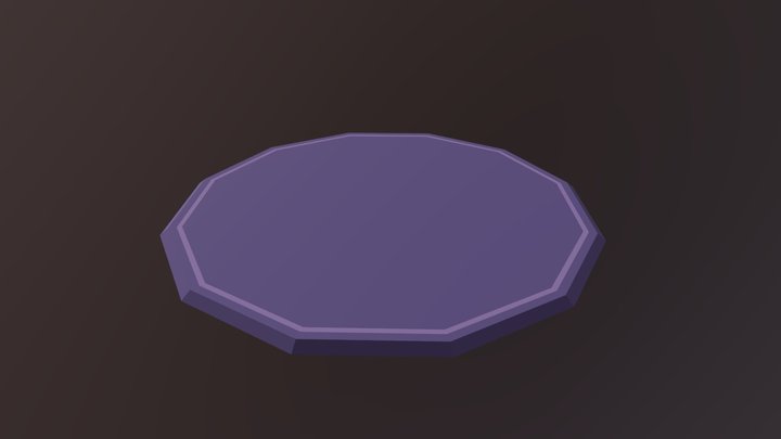 Low-Poly Circle Rug 3D Model