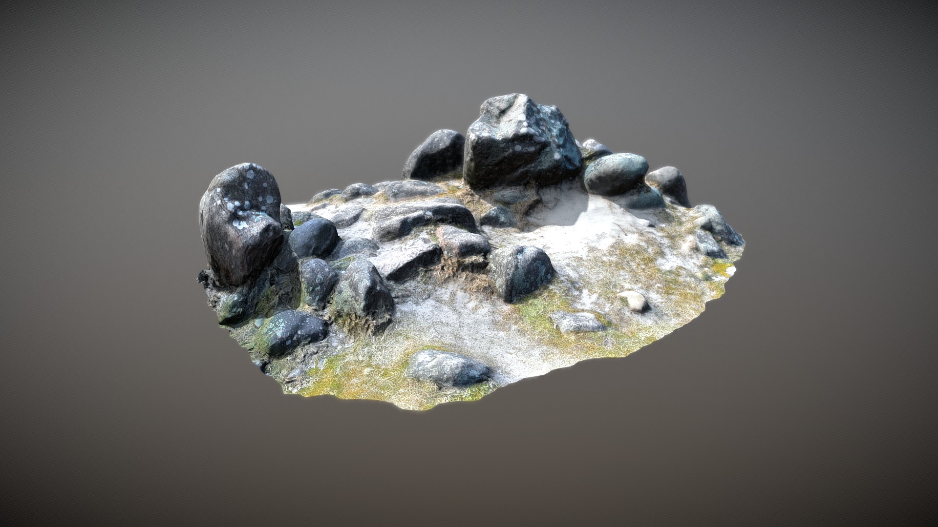 3D model Ground Stones B - This is a 3D model of the Ground Stones B. The 3D model is about a pile of rocks.