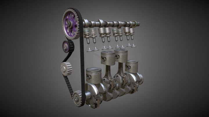 Engine Mechanism 3D Model