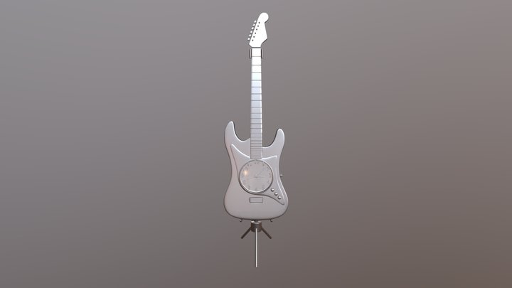 Tisch Gitarrenuhr 3D Model