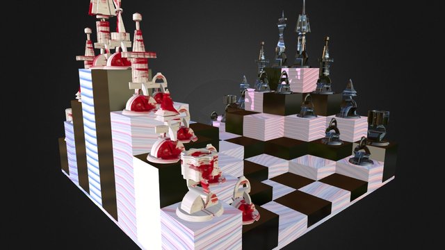 Abstract Chess Set 3D Model