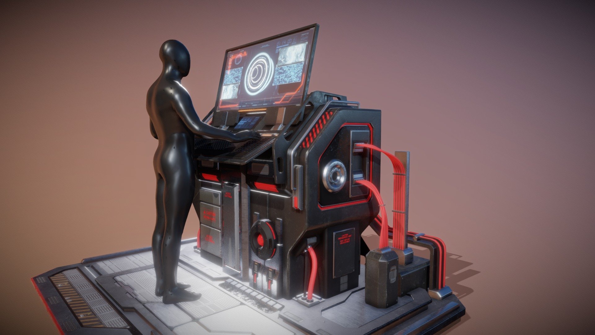 Sci Fi Computer Work Station 3d Model By Dhieen Dhieen 2486244