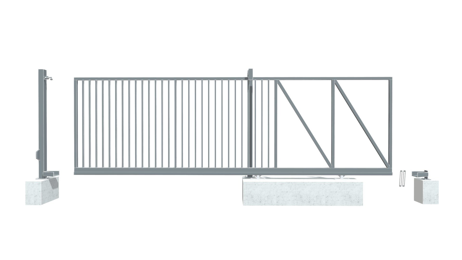 Portail Autoportant GARONNE Motorisable Barre. — Sketchfab embed 3D viewer
