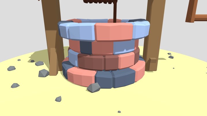 LowPoly Well 3D Model