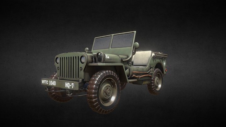 Classic Highly Detailed Jeep Willy WW2 3D Model