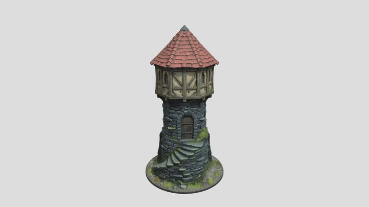Old Stone Watchtower 3D Model