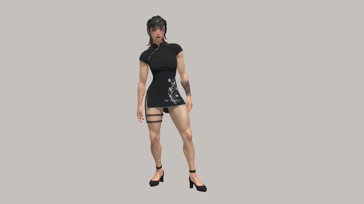 Chinese woman Neutral Idle 3D Model