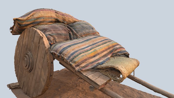 Antique wooden cart 3D Model
