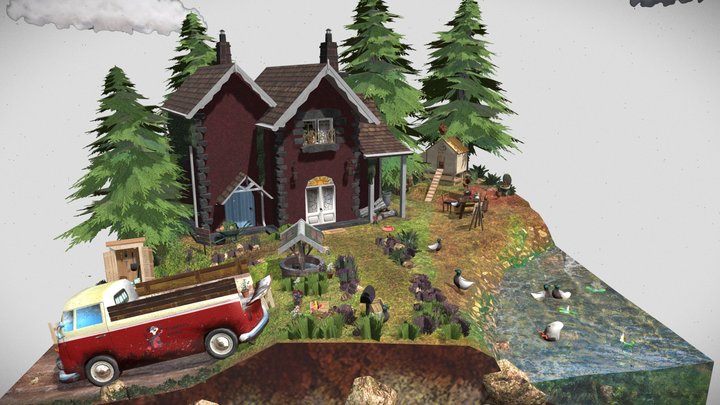 DAE Diorama - Grandma's House 3D Model
