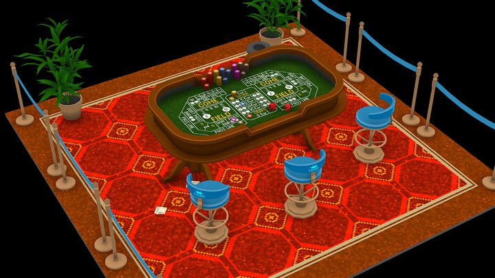 Casino Craps Table 3D Model