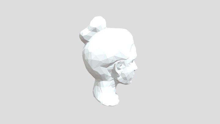 Lowpoly female head model 3D Model