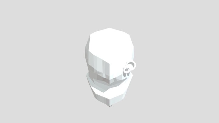 Low Poly futuristic helmet 3D Model
