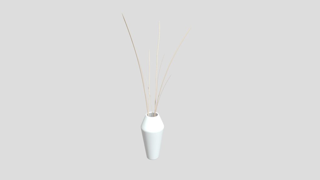 Tall Vase And Dried Pampas