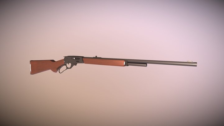 Lever Action Marlin Rifle 3D Model