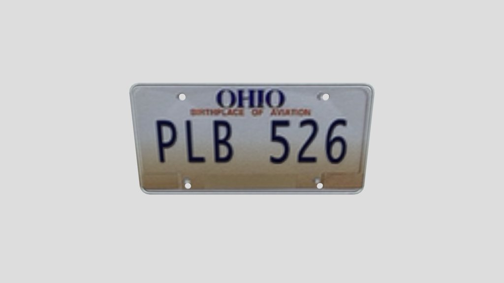 Ohio Licence Plate Pl