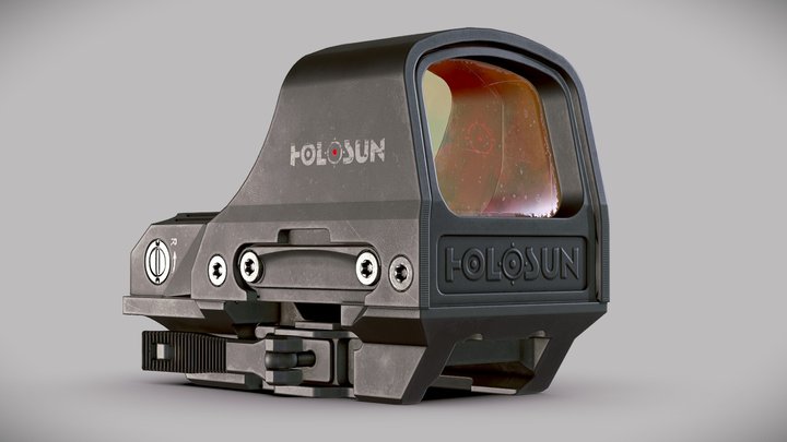 Holosun HS510C Red Dot Sight | Game-Ready (PBR) 3D Model
