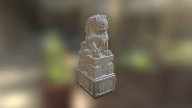 Chinatown Lion Statue 3D Model