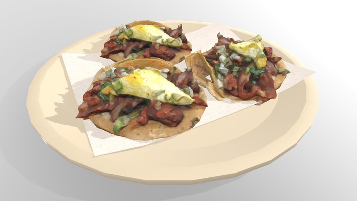 Mexcian Tacos al Pastor Plate 3D Model