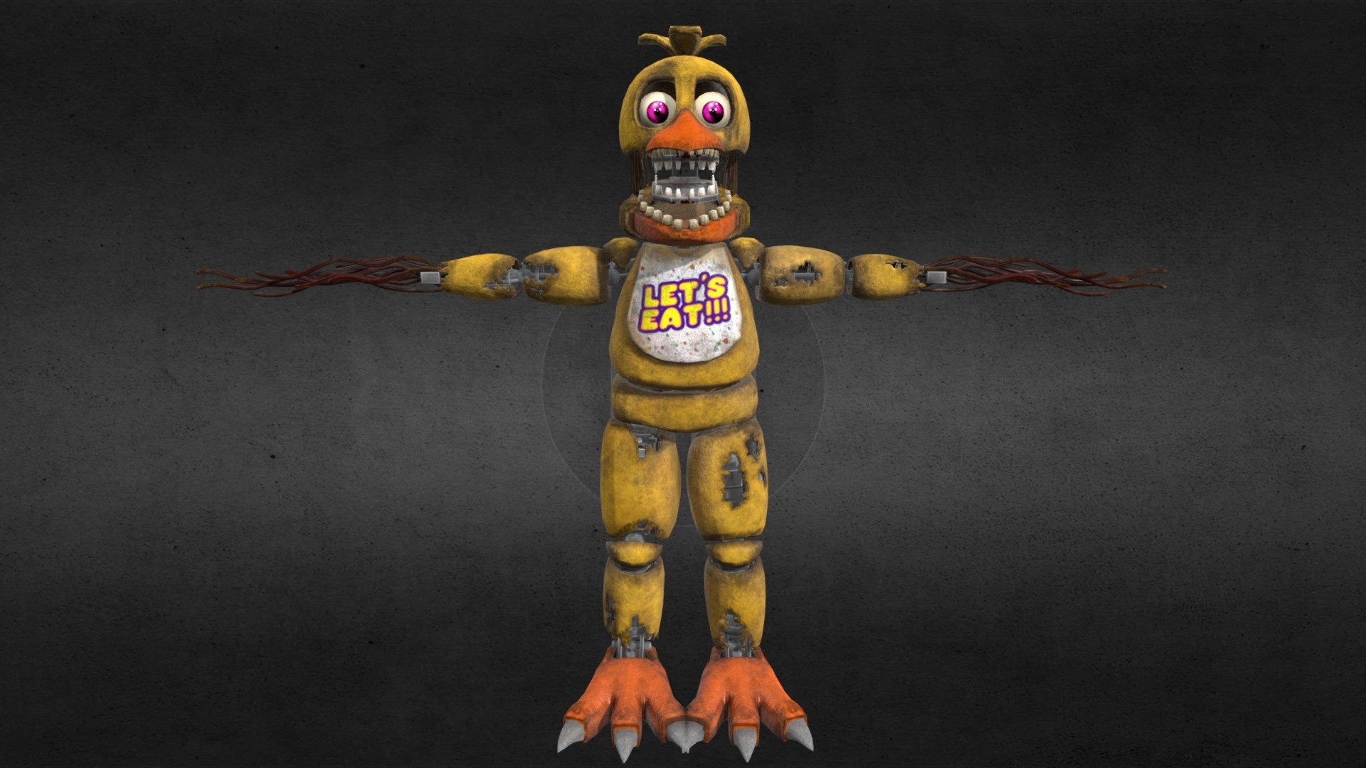 Withered Chica 👍 - 3D model by fnaf fan (@lysenkooleksandr69) [293194d]