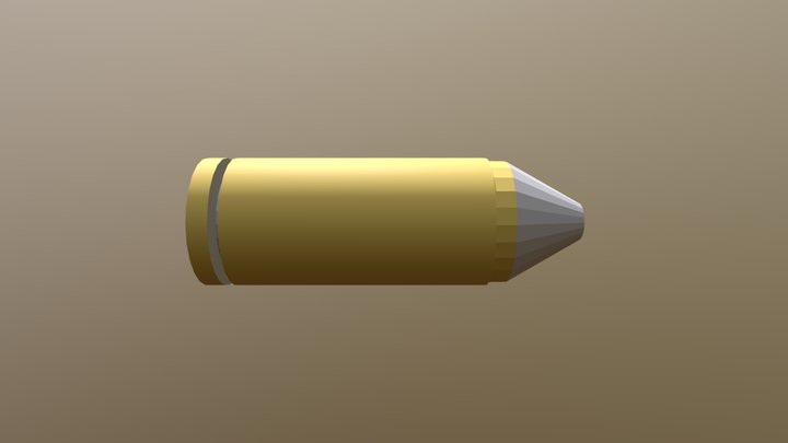 Low Poly 9mm Pistol Bullet 3D Model