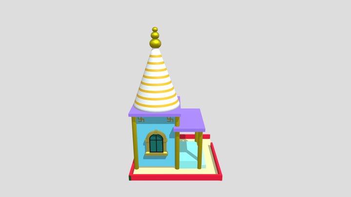 Hindu Temple 3D Model