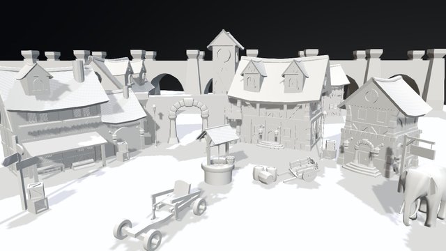 Medieval Village 3D Model