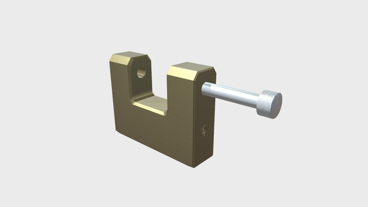Rectangular padlock 3D Model