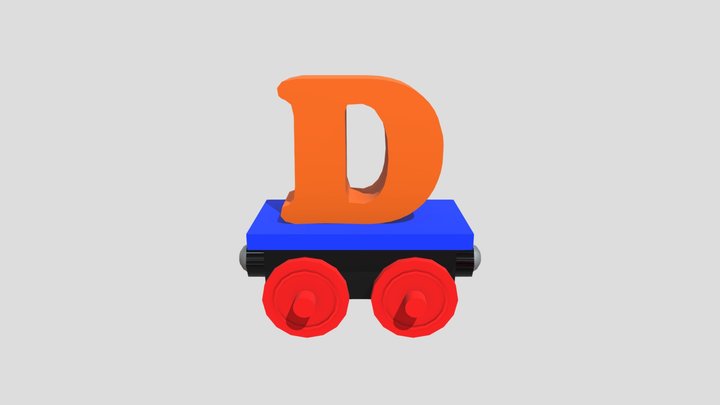 Wagon with Letter D 3D Model