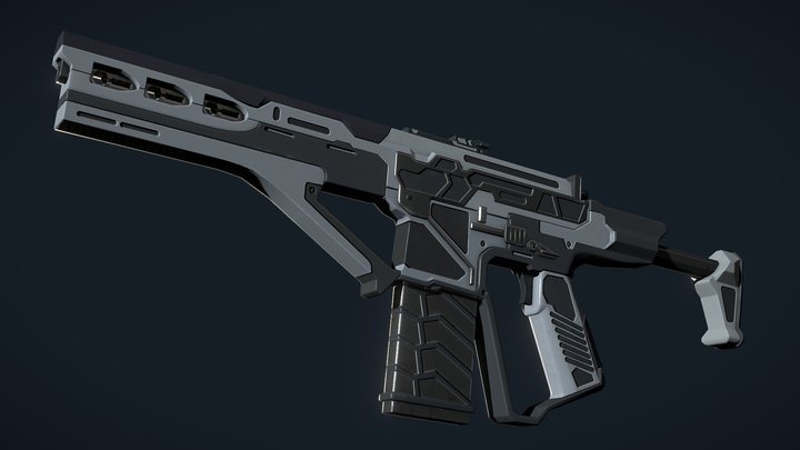 Futuristic Assault Rifle 3D Model