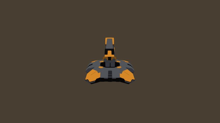 Rail Gun Fix Low Poly 3D Model
