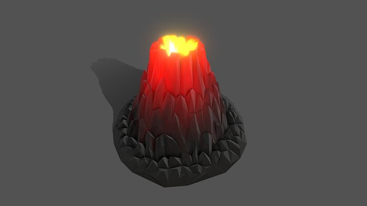 Free Volcano Low Poly Game/Mobile Ready 3D Model