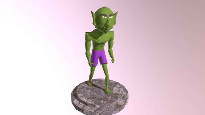 Skinny Monster Statue 3D Model