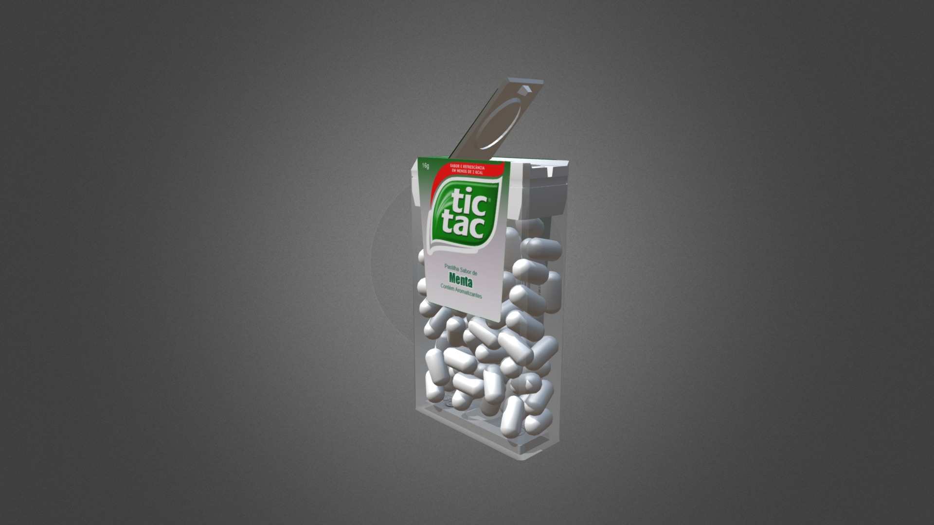 3D model TicTac Brazilian - This is a 3D model of the TicTac Brazilian. The 3D model is about a white bag with a green logo.
