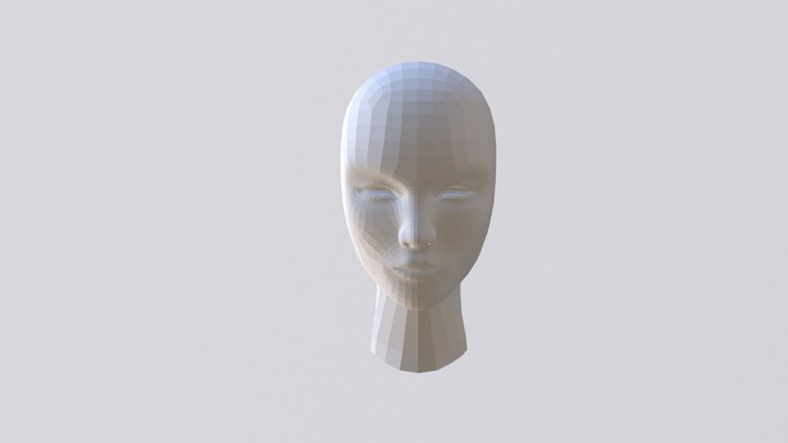 Female Head Base Mesh 3D Model