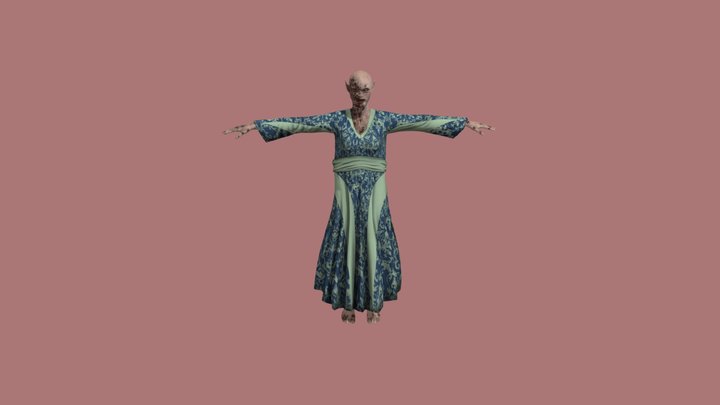 Zombie Female 3D 3D Model