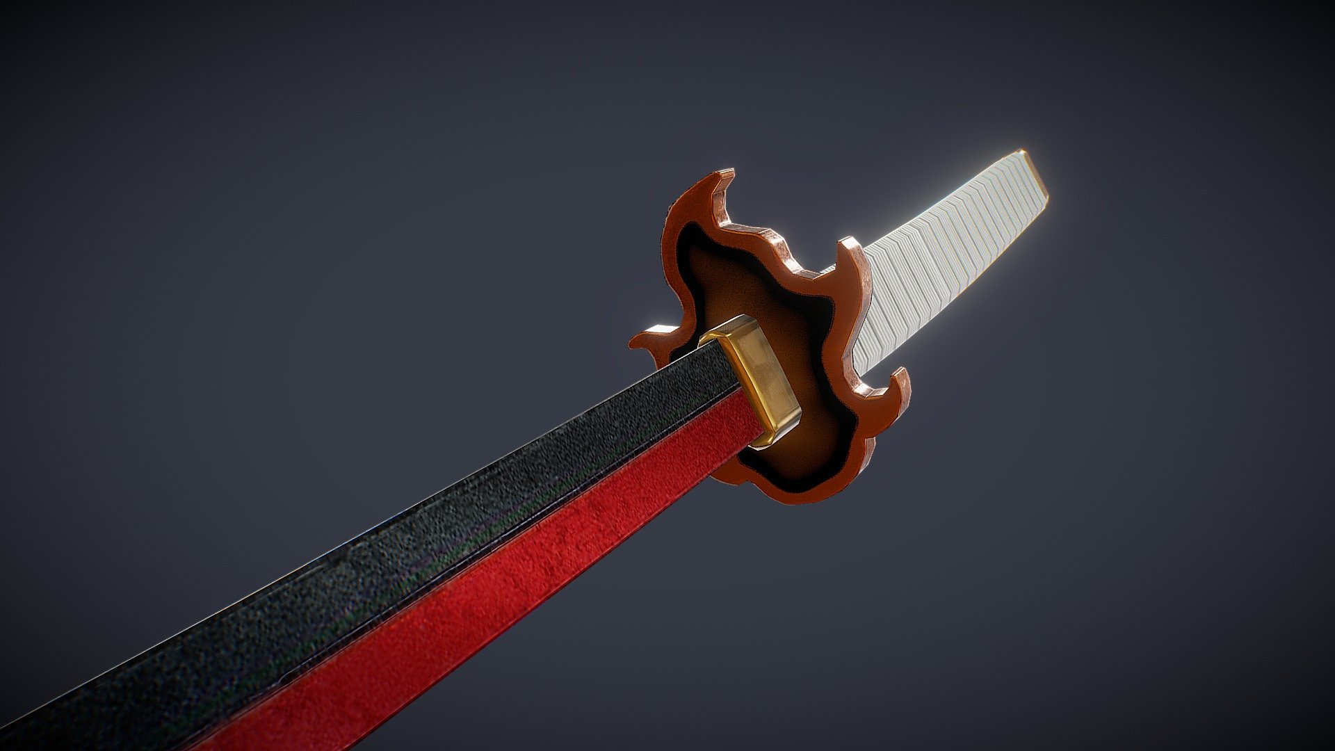 3д модель меч Ренгоку