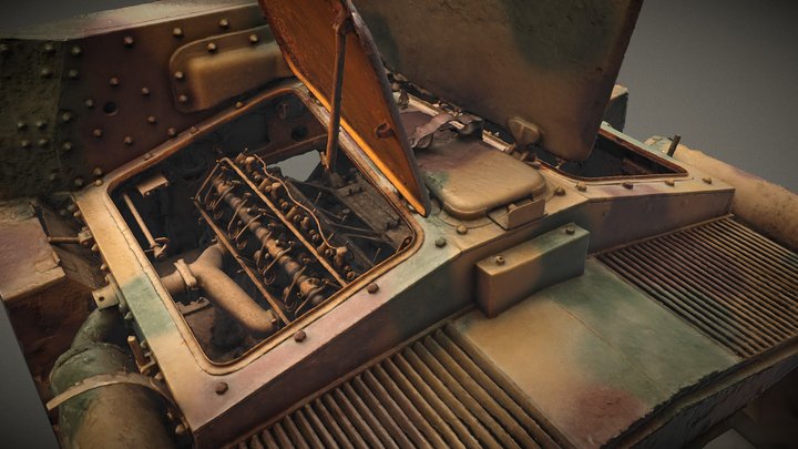 Moteur du Semovente du Musée des Blindés 3D Model