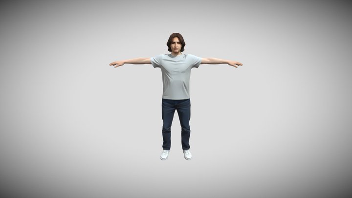 Male Character In Caual Clothing 3D Model