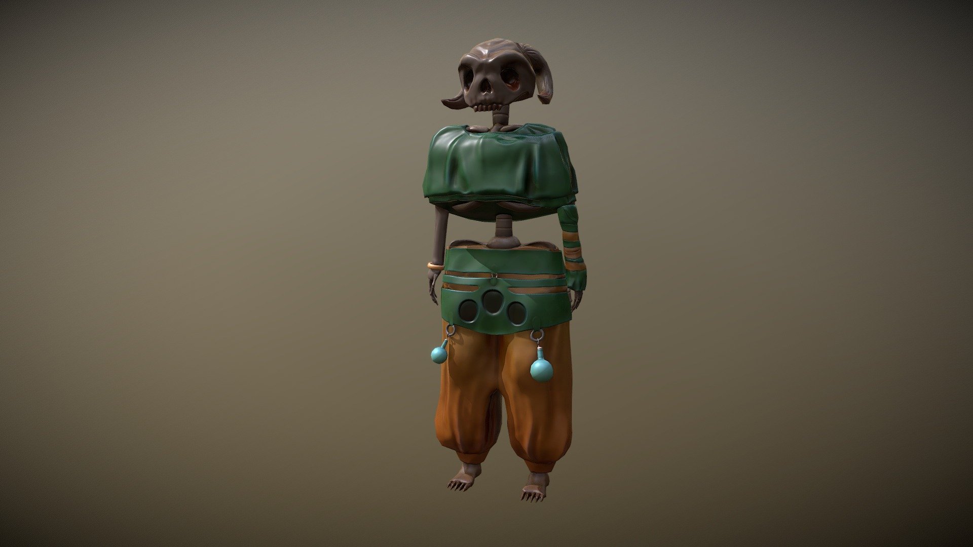 Druid Skull Sculpting Pose — Sketchfab embed 3D viewer