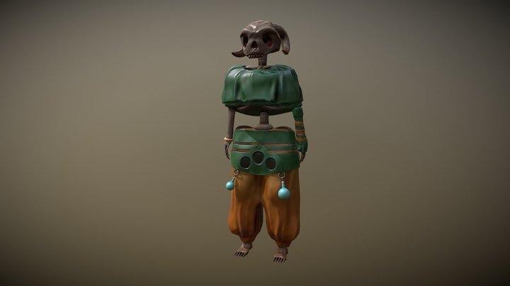 Druid Skull Sculpting Pose 3D Model