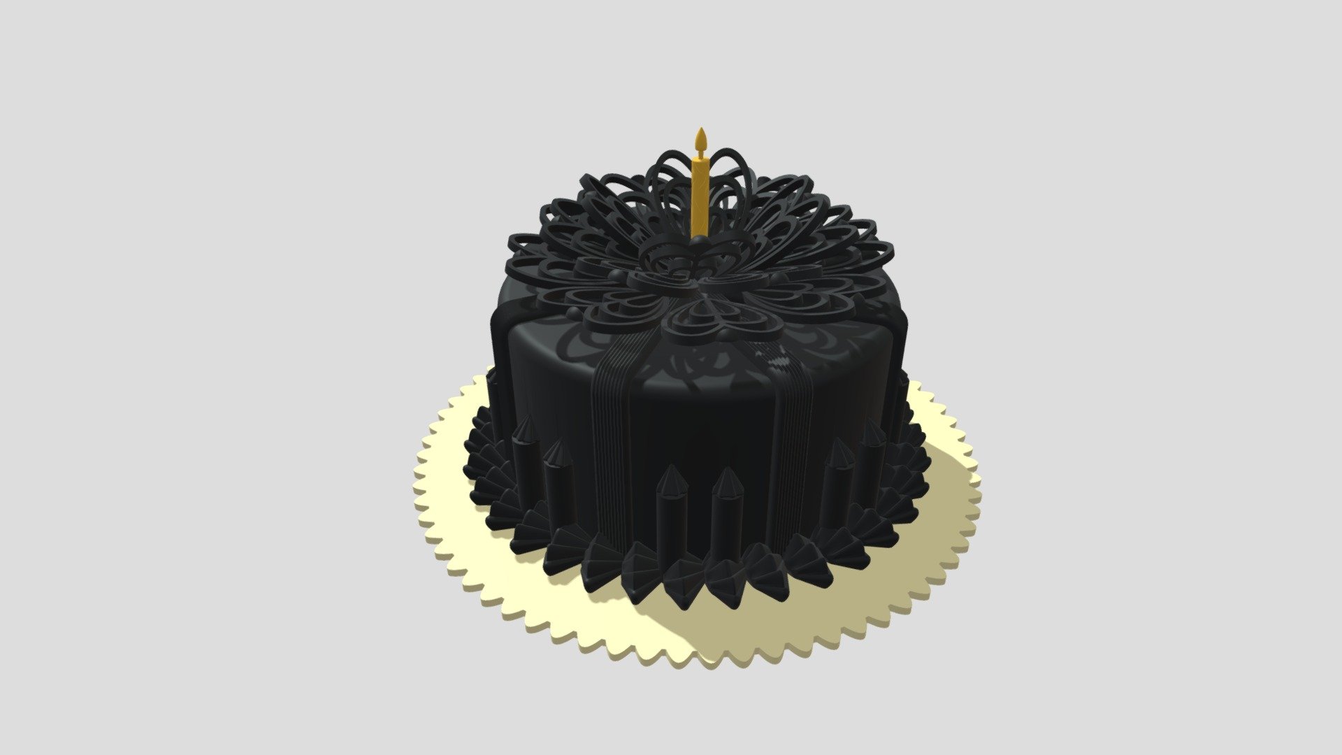 Chocolate Birthday Cake - 3D Model By Yellowbeebee (@melaniedouglas135 ...