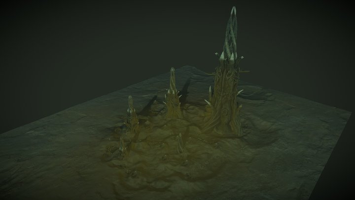 Thargoid Spire Site 3D Model