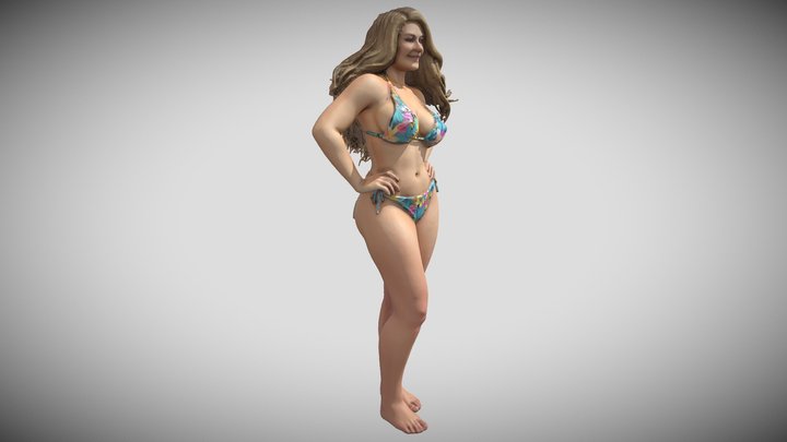 Summer Tide, confident bikini figure 3D Model