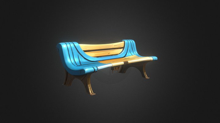 modern artistic bench 3D Model