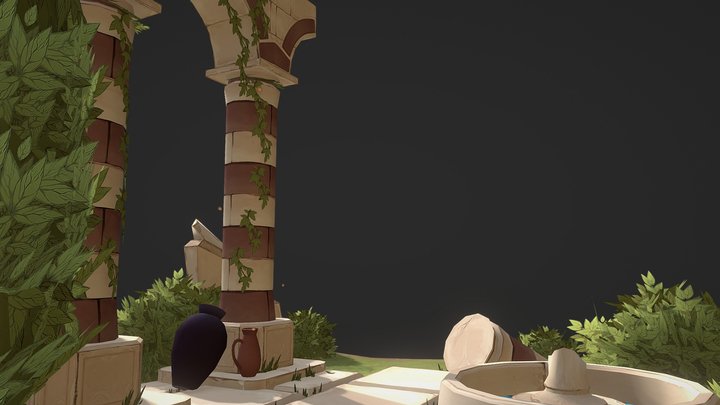Roman Ruins - 3D Diorama 3D Model
