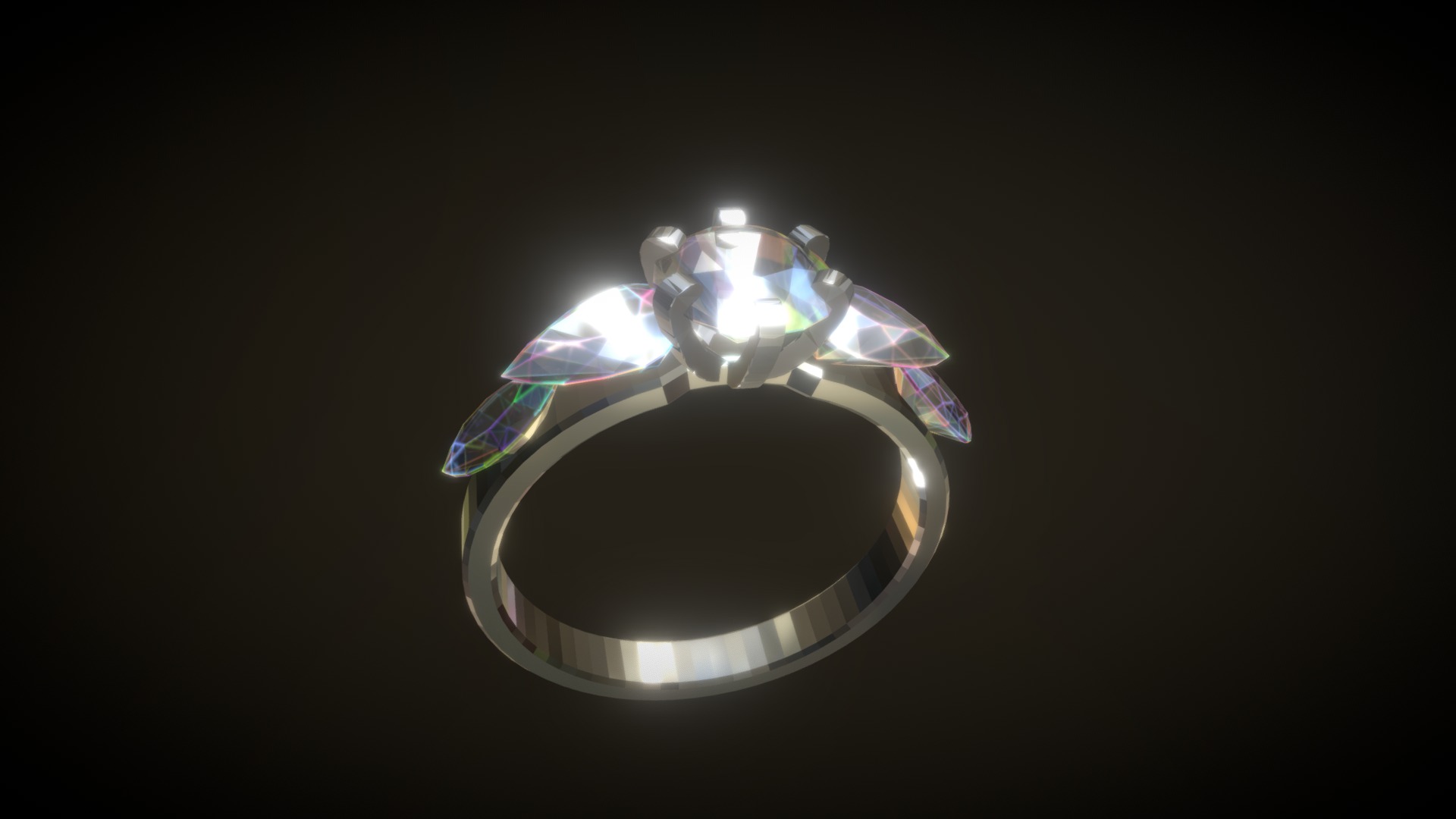 3D model Jewelery – Ring- Diamonds - This is a 3D model of the Jewelery - Ring- Diamonds. The 3D model is about a ring with a diamond in the middle.