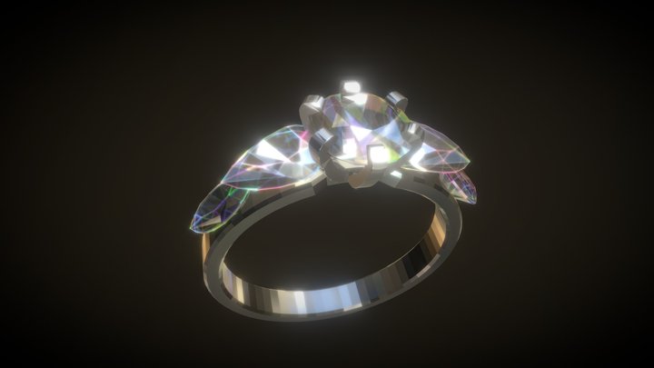 Jewelery - Ring- Diamonds 3D Model